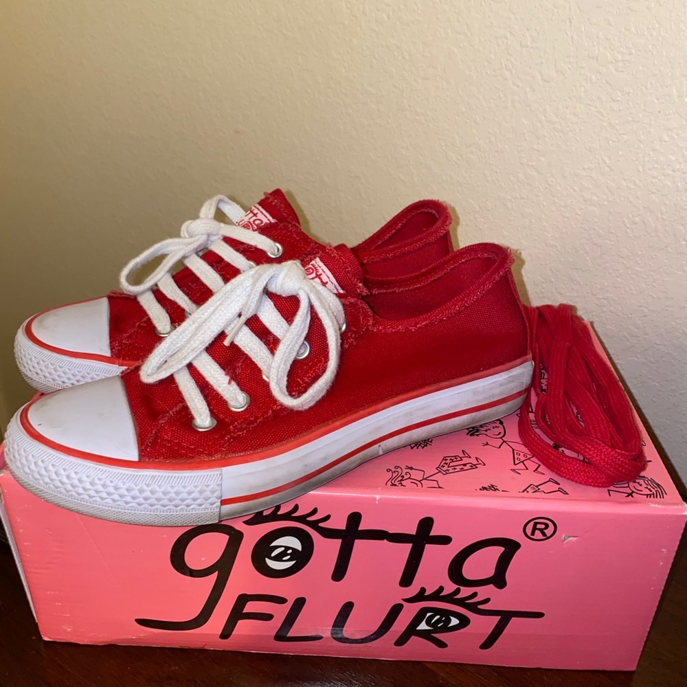 “Gotta Flurt” Red Sneakers